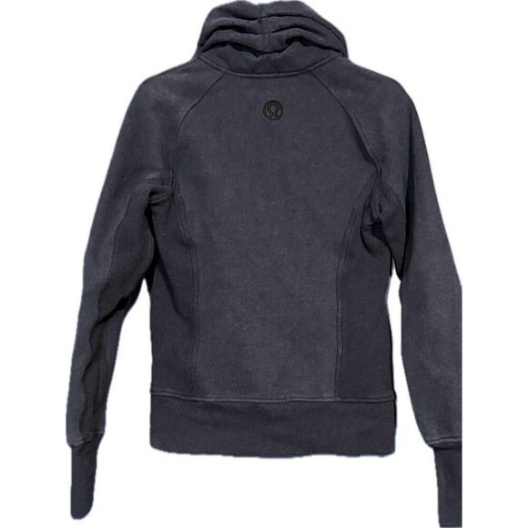 Lululemon Cuddle Up Fleece Zip Athletic Jacket Sz 6 Blue Turtleneck Thumbholes - Picture 2 of 5